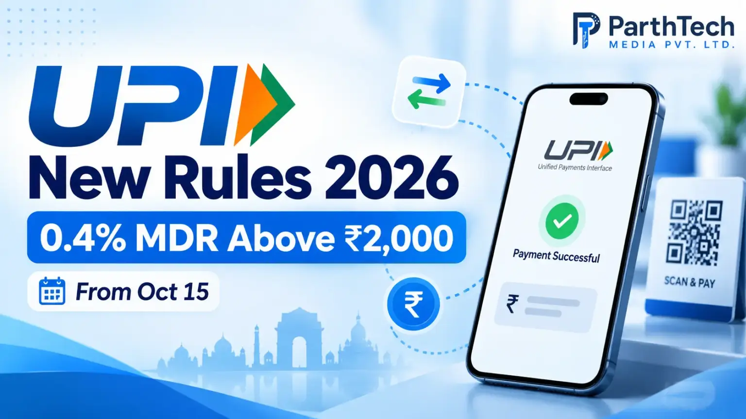 UPI New Rules 2026: 0.4% Merchant Fee Above ₹2,000 From October 15 upi new rules 2026